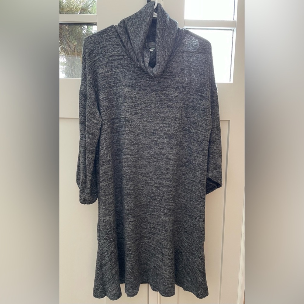 Anthropologie Saturday Sunday small Julietta knit sweater dress gray cowl neck